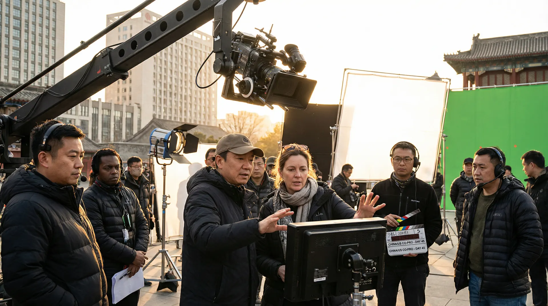 17c一起草与国际影视团队合作拍摄现场